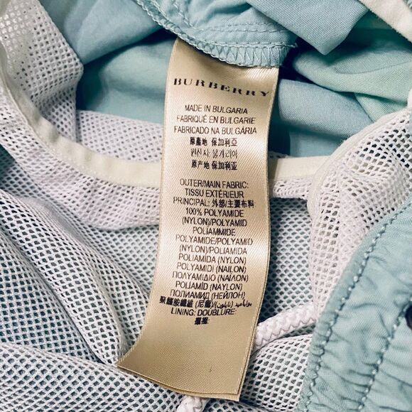 BURBERRY BRIT Swimwear Men's Large Short Shorts Mesh Lined Powder Blue - Picture 6 of 8